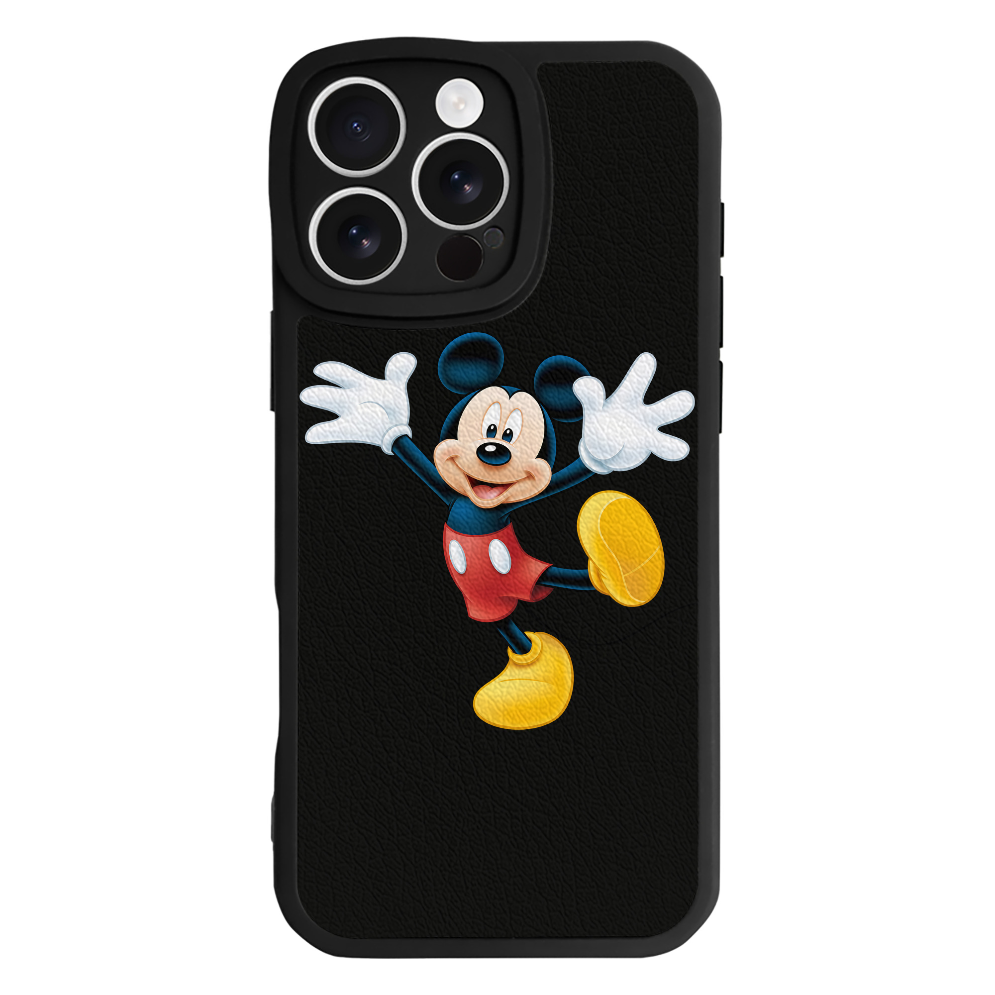 （画像用） ミッキーマウス Mickey Mouse 【iPhone 16シリーズ対応】シリコンスマホケース（レザー調） 材質：シリコン